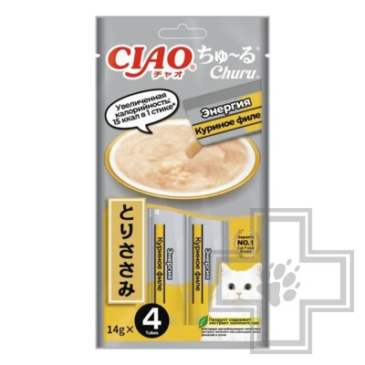INABA CIAO Churu Функциональное лакомство-пюре "Энергия" для кошек, с куриным филе