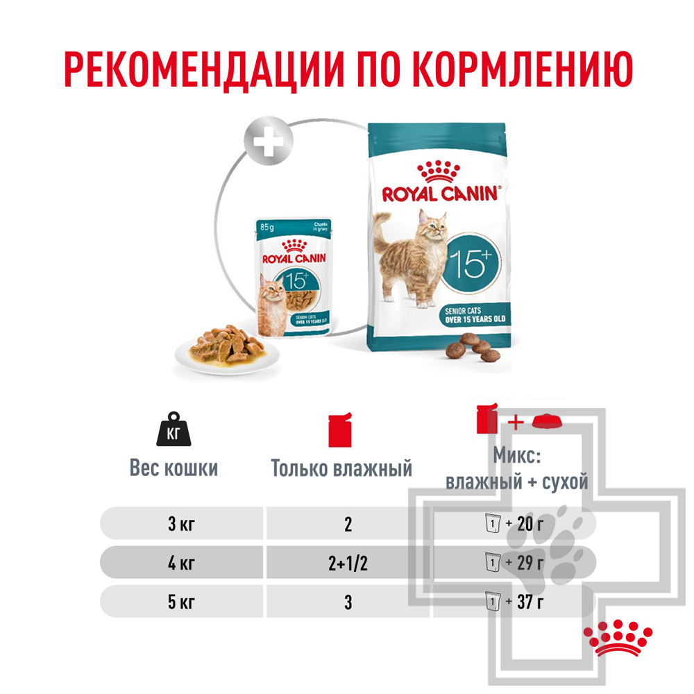 Royal Canin Ageing +15 Пресервы для взрослых кошек старше 15 лет, в соусе