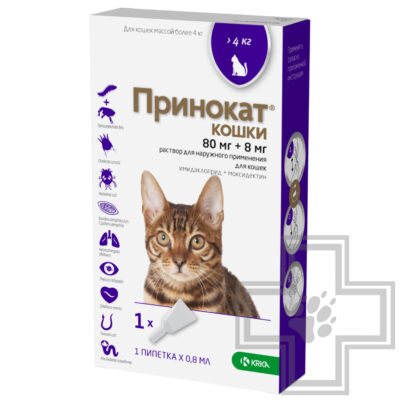 Принокат Противопаразитарный и антигельминтный препарат для кошек