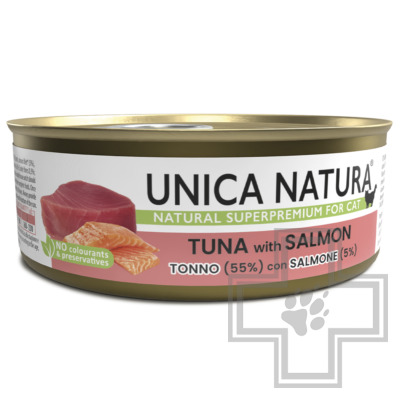 Unica Natura Консервы для взрослых кошек, с тунцом и лососем