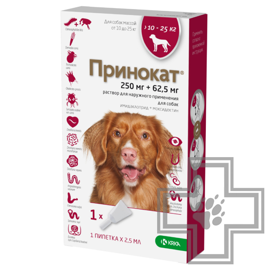 Принокат Противопаразитарный и антигельминтный препарат для собак Принокат Противопаразитарный и антигельминтный препарат для собак
