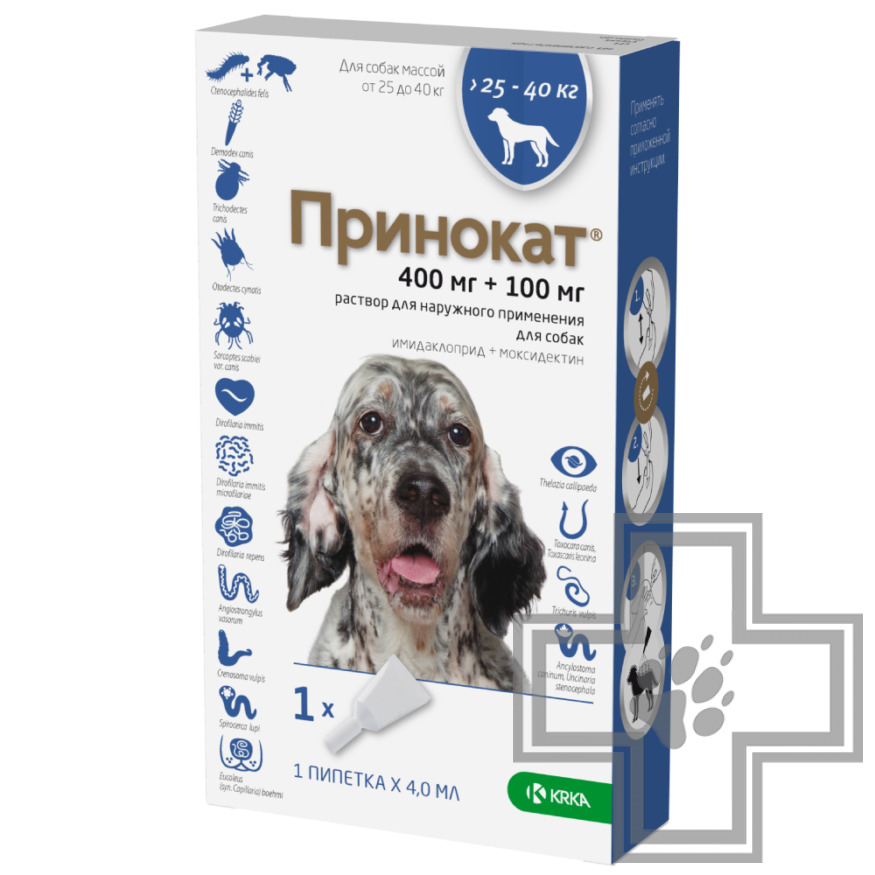 Принокат Противопаразитарный и антигельминтный препарат для собак Принокат Противопаразитарный и антигельминтный препарат для собак