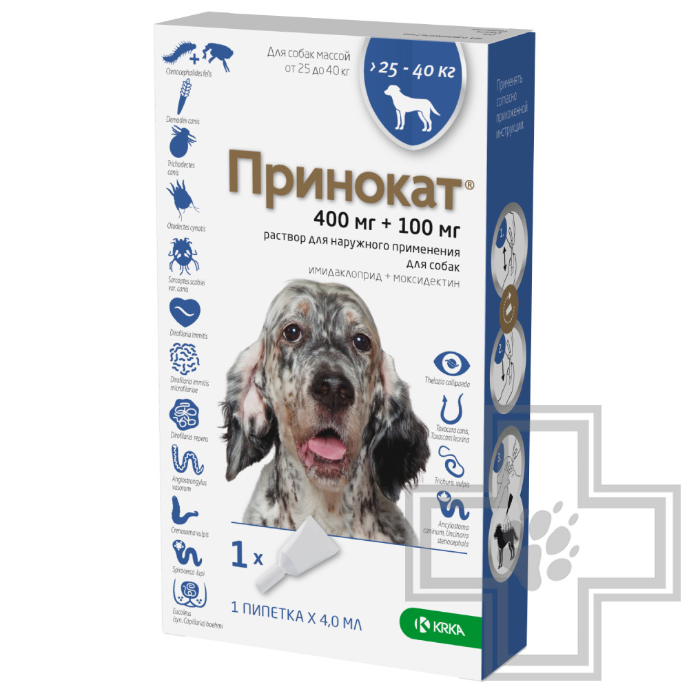 Принокат Противопаразитарный и антигельминтный препарат для собак