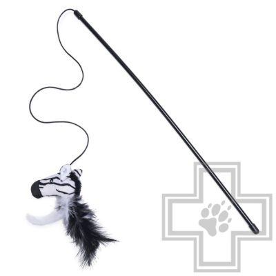 Beeztees Игрушка Удочка «Зебра с перьями» для кошек