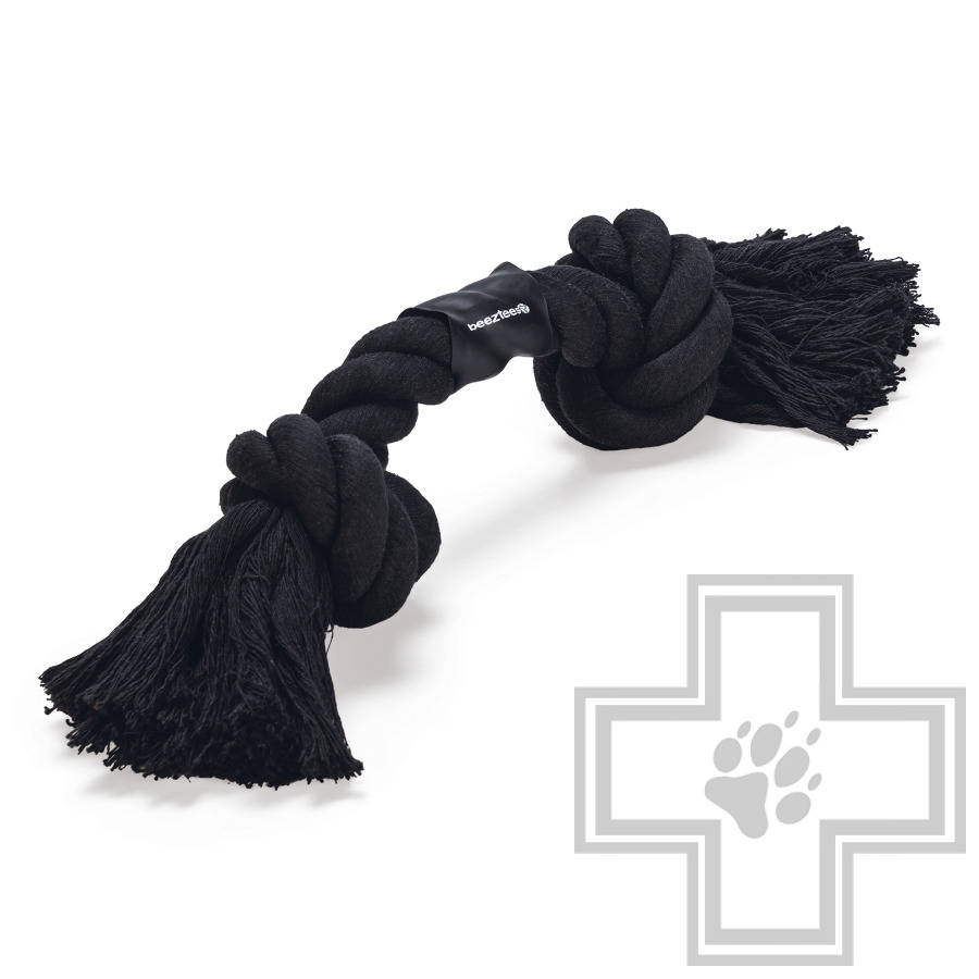 Beeztees Игрушка «Канат с двумя узлами» для собак, черная