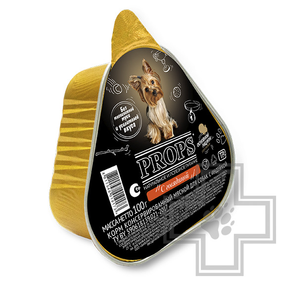 PROPS Консервы для собак мелких и средних пород, с говядиной