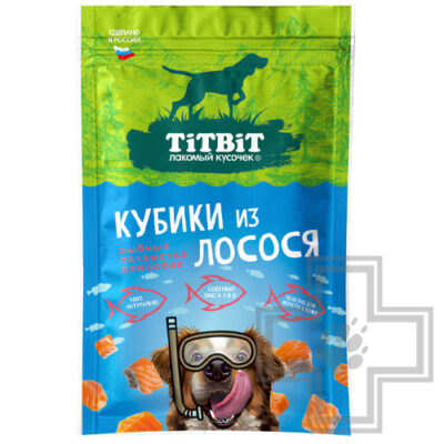 TiTBiT Лакомство "Кубики из лосося" для собак всех пород