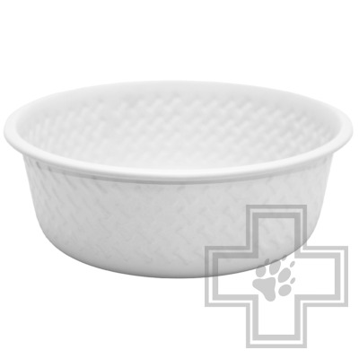 Уют Миска металлическая белая с тиснением для кошек и собак