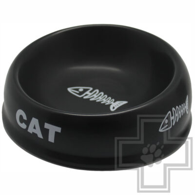 №1 Миска керамическая "Cat", черная