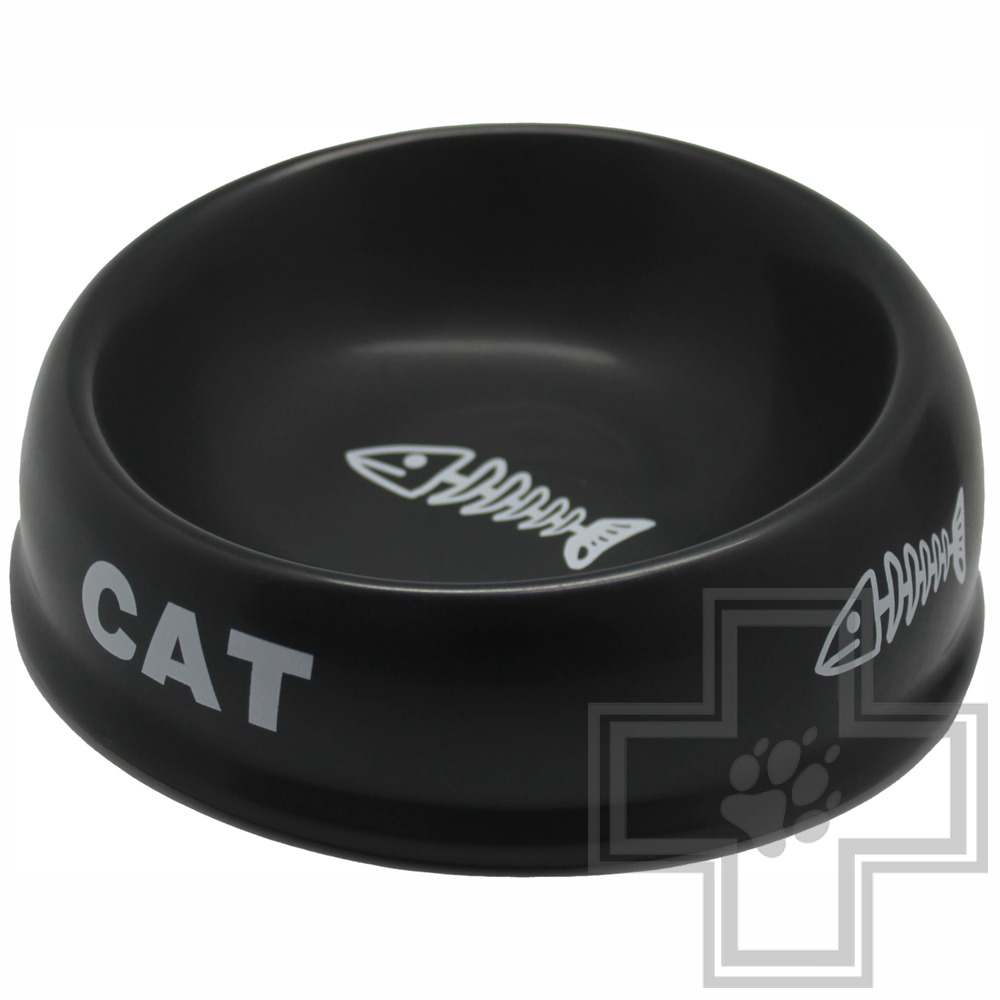 №1 Миска керамическая "Cat", черная