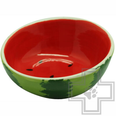 №1 Подставка с двумя керамическими мисками, в форме арбузов