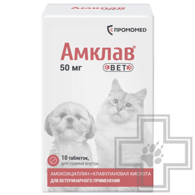 Амклав Вет Антибактериальные таблетки для кошек и собак мелких пород