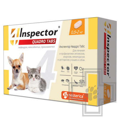 Инспектор Квадро Табс Таблетки от паразитов для кошек и собак