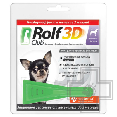 RolfClub 3D Капли на холку от блох и клещей для собак