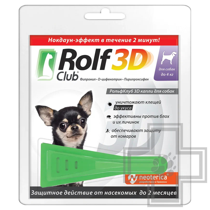 RolfClub 3D Капли на холку от блох и клещей для собак
