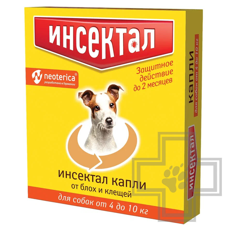 Инсектал Капли на холку от блох и клещей для собак Инсектал Капли на холку от блох и клещей для собак