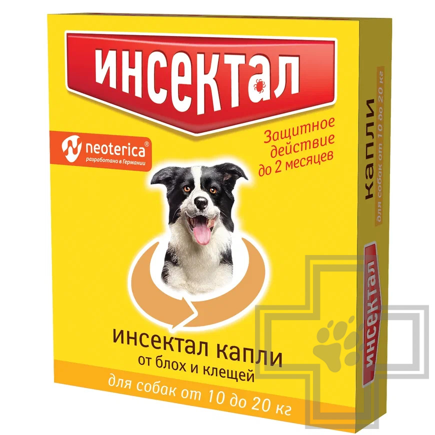 Инсектал Капли на холку от блох и клещей для собак