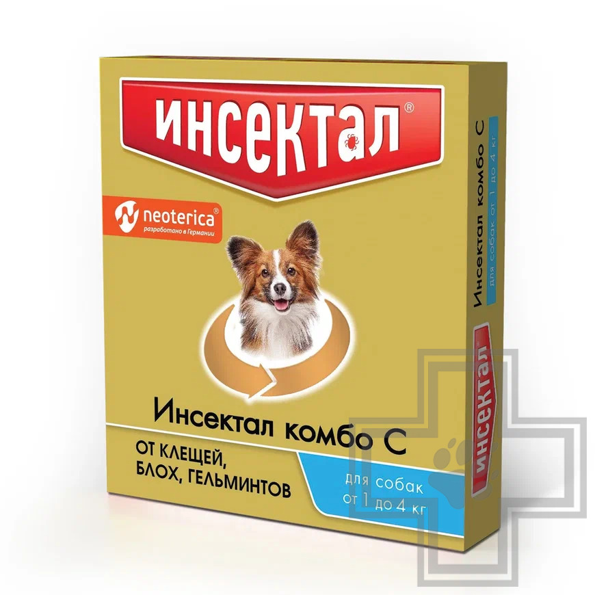 Инсектал Комбо С Капли на холку от блох и клещей для собак