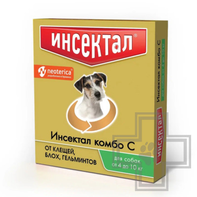 Инсектал Комбо С Капли на холку от блох и клещей для собак