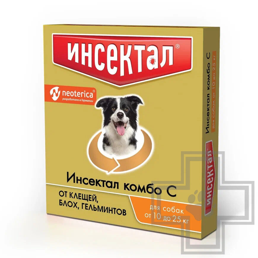 Инсектал Комбо С Капли на холку от блох и клещей для собак