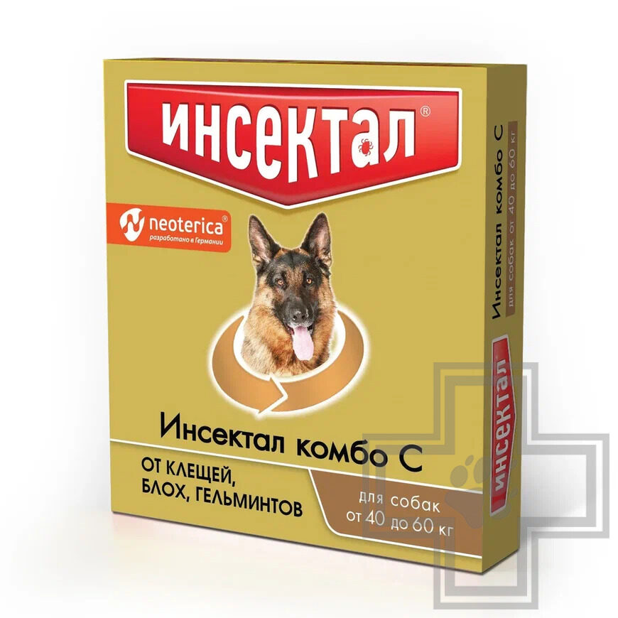 Инсектал Комбо С Капли на холку от блох и клещей для собак Инсектал Комбо С Капли на холку от блох и клещей для собак
