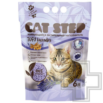 Cat Step Tofu Lavender Наполнитель растительный комкующийся, с ароматом лаванды