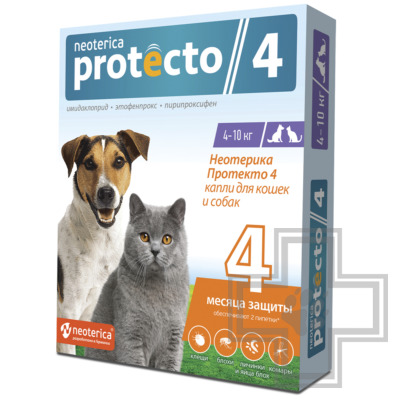 Неотерика Протекто 4 Капли на холку для кошек, собак мелких пород