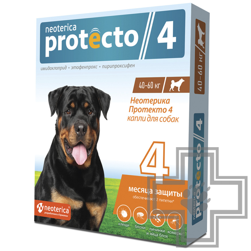 Неотерика Протекто 4 Капли на холку для собак средних и крупных пород Неотерика Протекто 4 Капли на холку для собак средних и крупных пород