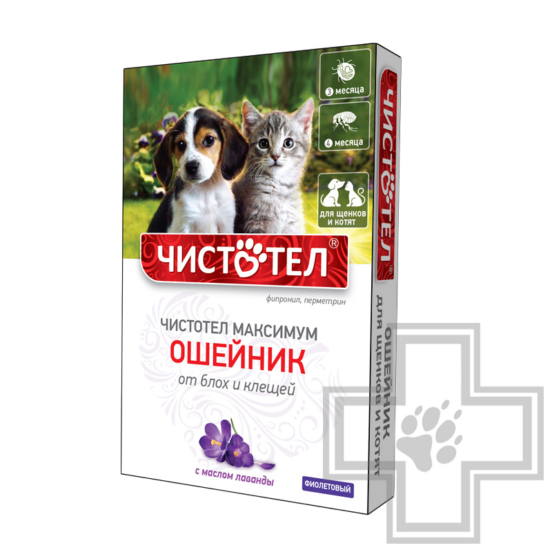 Чистотел Максимум Ошейник от блох и клещей для щенков и котят