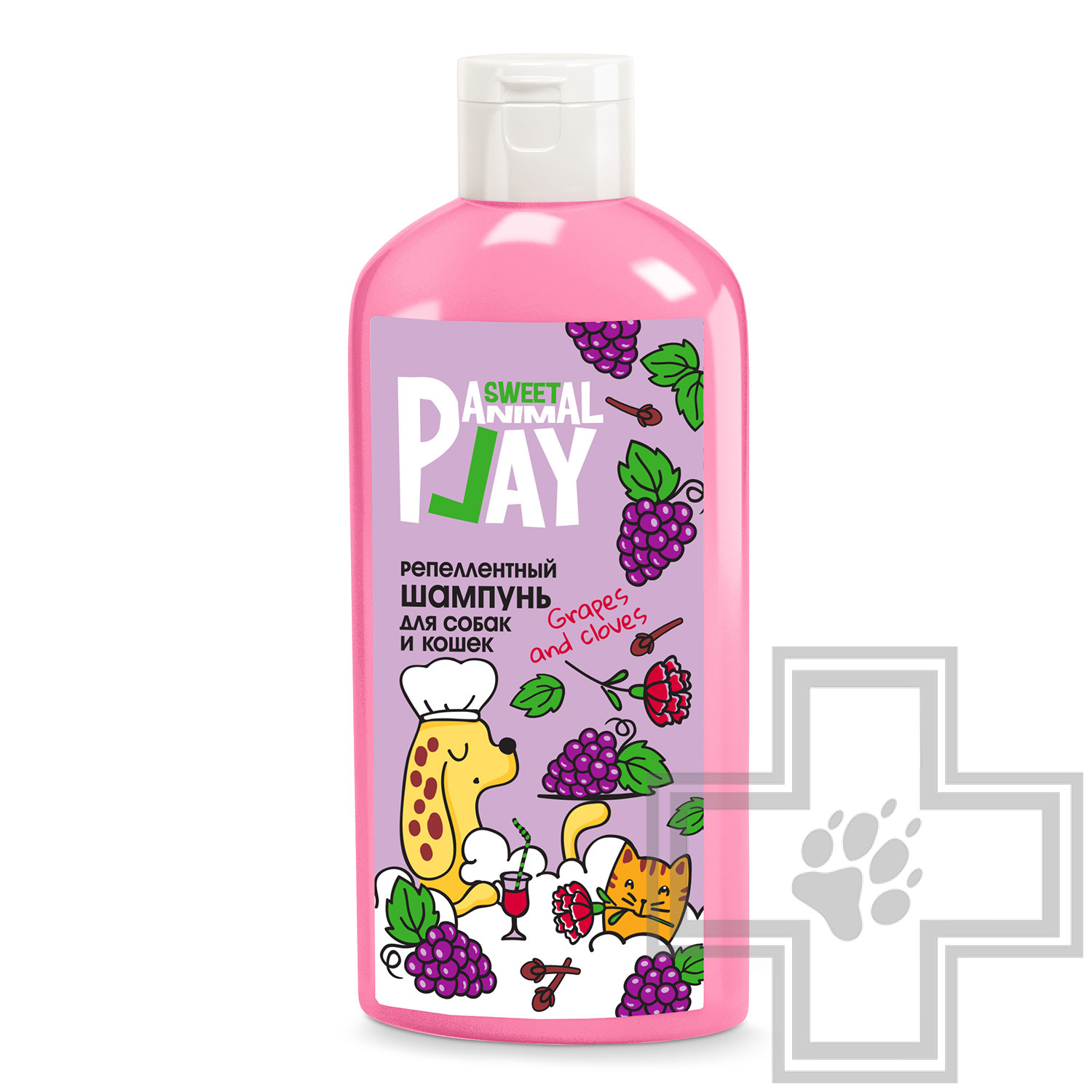 Animal Play Sweet Шампунь репеллентный "Виноград и гвоздика" для собак и кошек