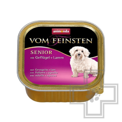 Vom Feinsten Консервы для взрослых собак старше 7 лет, паштет с домашней птицей и ягненком