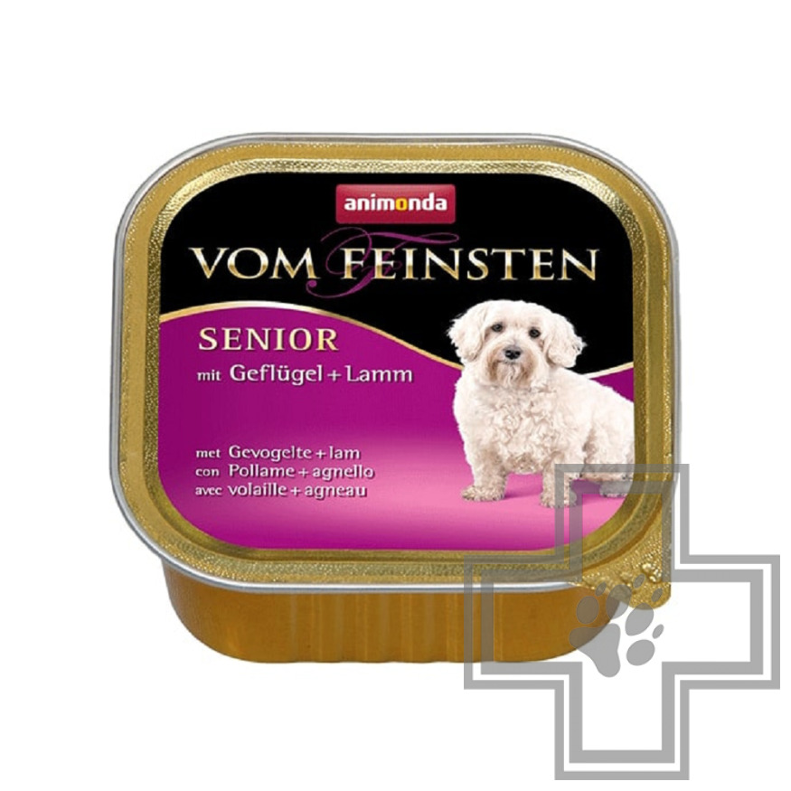 Vom Feinsten Консервы для взрослых собак старше 7 лет, паштет с домашней птицей и ягненком Vom Feinsten Консервы для взрослых собак старше 7 лет, паштет с домашней птицей и ягненком