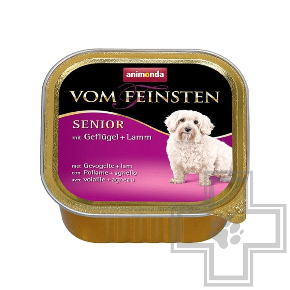 Vom Feinsten Консервы для взрослых собак старше 7 лет, паштет с домашней птицей и ягненком