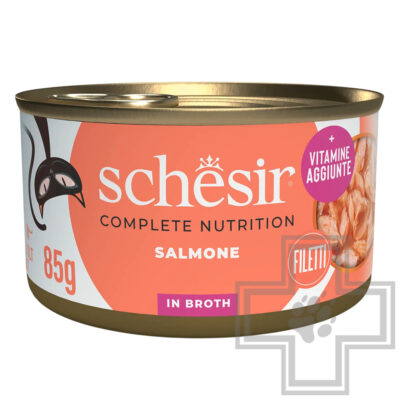 Schesir Complete Nutrition Консервы для взрослых кошек, с лососем в бульоне