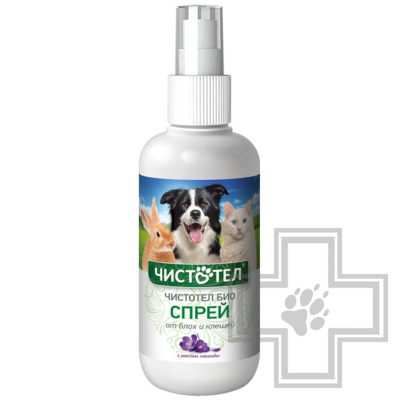 Чистотел Био Спрей от блох и клещей для собак, кошек, кроликов и грызунов