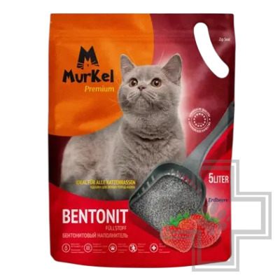 Murkel Наполнитель бентонитовый комкующийся, с ароматом клубники