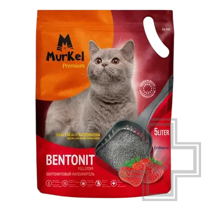 Murkel Наполнитель бентонитовый комкующийся, с ароматом клубники