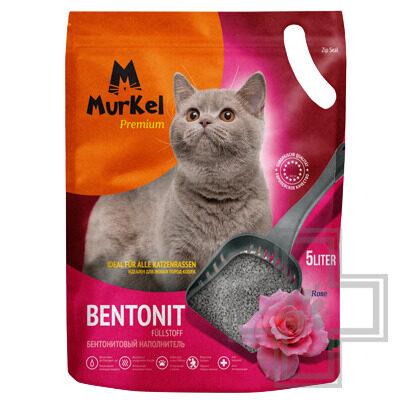 Murkel Наполнитель бентонитовый комкующийся, с ароматом розы