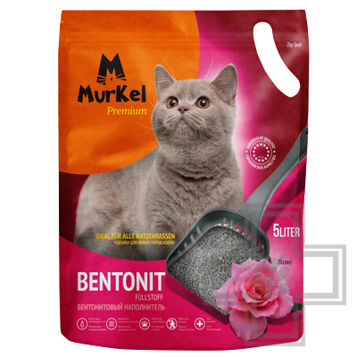Murkel Наполнитель бентонитовый комкующийся, с ароматом розы