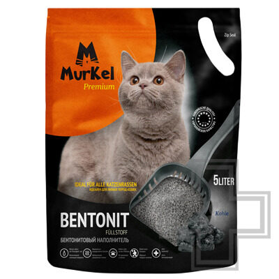 Murkel Наполнитель бентонитовый комкующийся, угольный