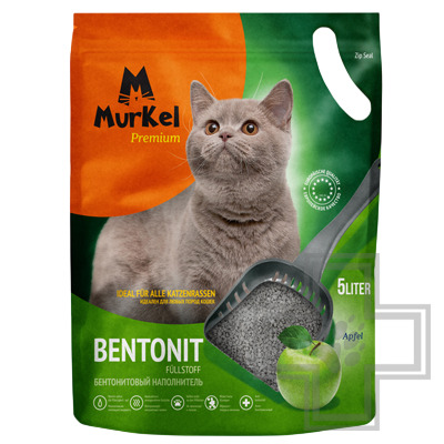 Murkel Наполнитель бентонитовый комкующийся, с ароматом яблока