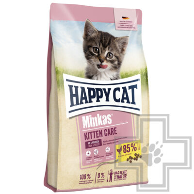 Happy Cat Minkas Kitten Care Корм для котят до 6 месяцев, с домашней птицей