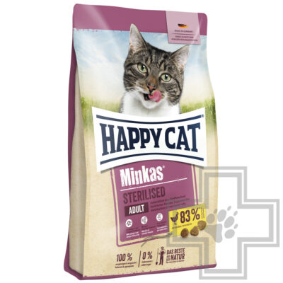 Happy Cat Minkas Sterilised Корм для взрослых стерилизованных кошек, с домашней птицей