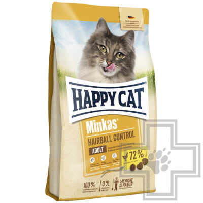Happy Cat Minkas Hairball Control Корм для взрослых кошек от образования комков шерсти, с птицей