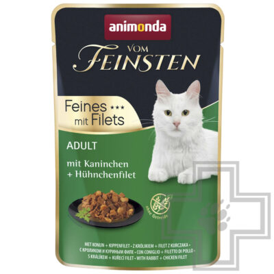 Vom Feinsten Пресервы для взрослых кошек, с кроликом и куриным филе