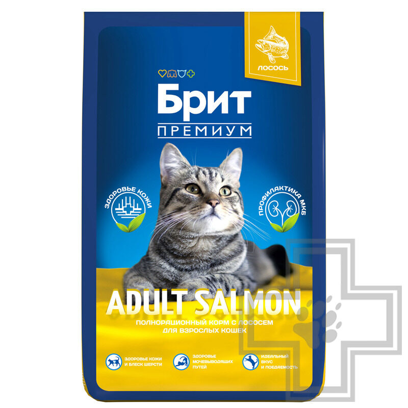 Брит Премиум Adult Salmon Корм для взрослых кошек, с лососем