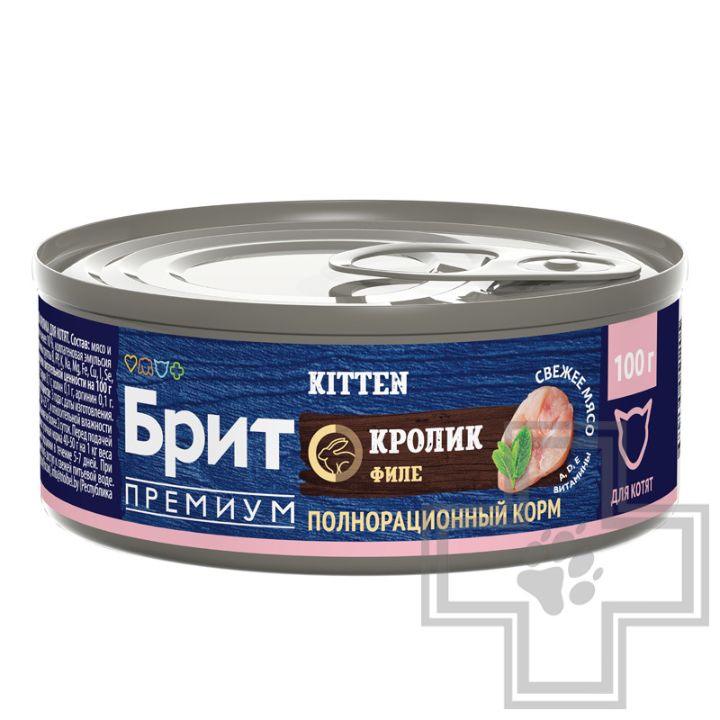 Брит Премиум Kitten Консервы для котят, с кроликом