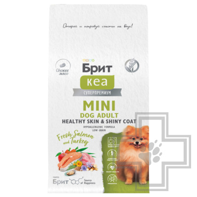 Брит Кеа Healthy Skin & Shiny Корм для взрослых собак мелких пород для кожи и шерсти, с индейкой