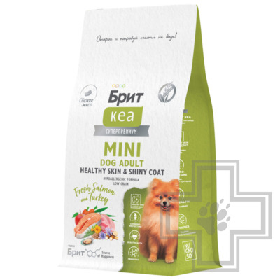 Брит Кеа Healthy Skin & Shiny Корм для взрослых собак мелких пород для кожи и шерсти, с индейкой