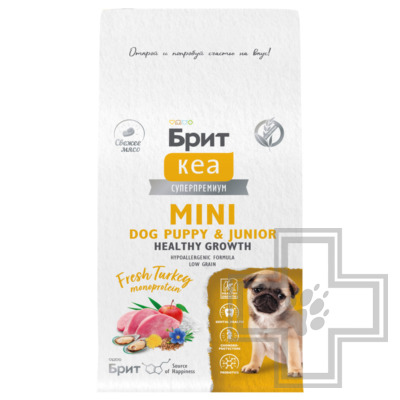 Брит Кеа Healthy Growth Корм для щенков и молодых собак мелких пород для роста, с индейкой